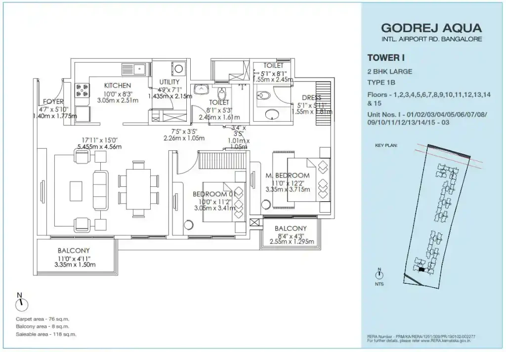 Godrej Aqua 2 BHK floor plan
